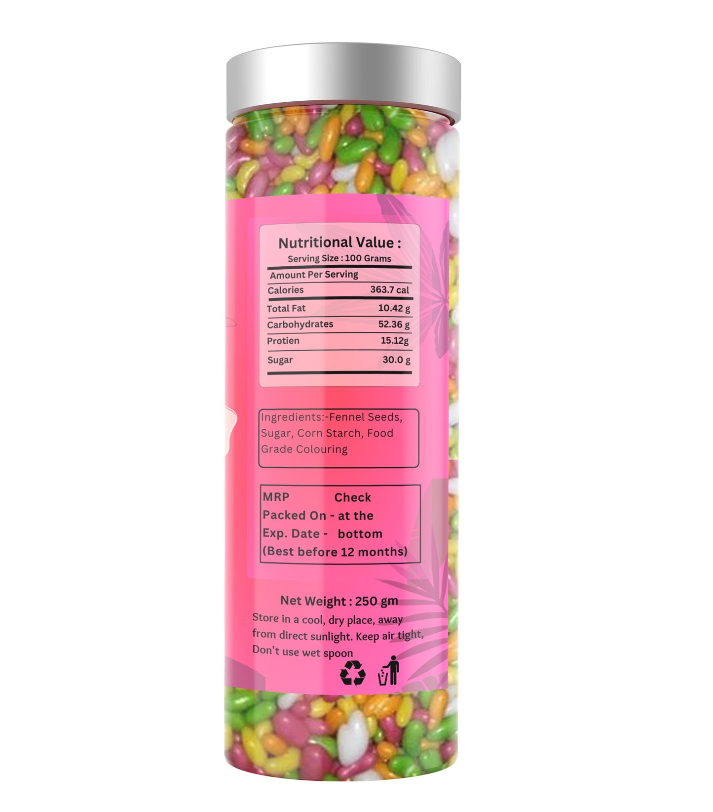 Tastism Colourful Sugar Coated Saunf (Digestive mouth fresh)