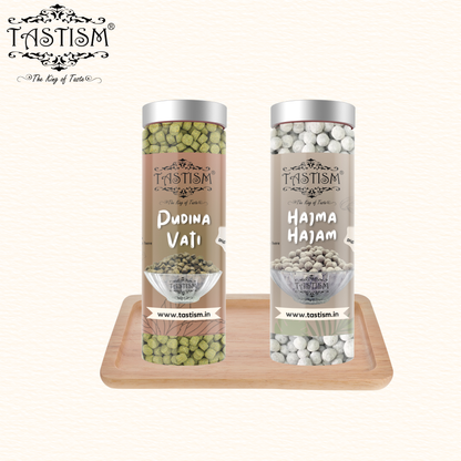 Tastism Combo Mint-O-Magic (Pudina Vati) Pudina Churan Mukhwas (200) + Tastism Churan Goli Hajma Hajam Goli 200 Gram