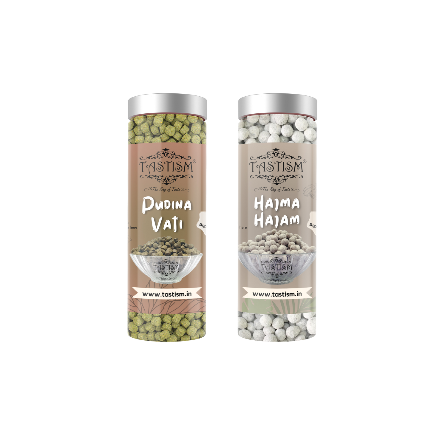 Tastism Combo Mint-O-Magic (Pudina Vati) Pudina Churan Mukhwas (200) + Tastism Churan Goli Hajma Hajam Goli 200 Gram