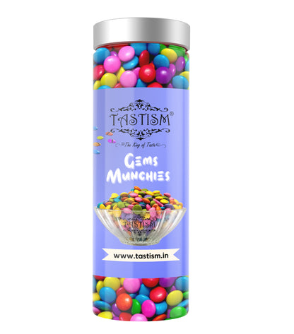 Tastism Combo Gems Chocolates (Chocolates Buttons)/Chocolate Munchies (200) + Tastism Colorful Mix Fruit Candy (Hira Moti candy) 200  Gram