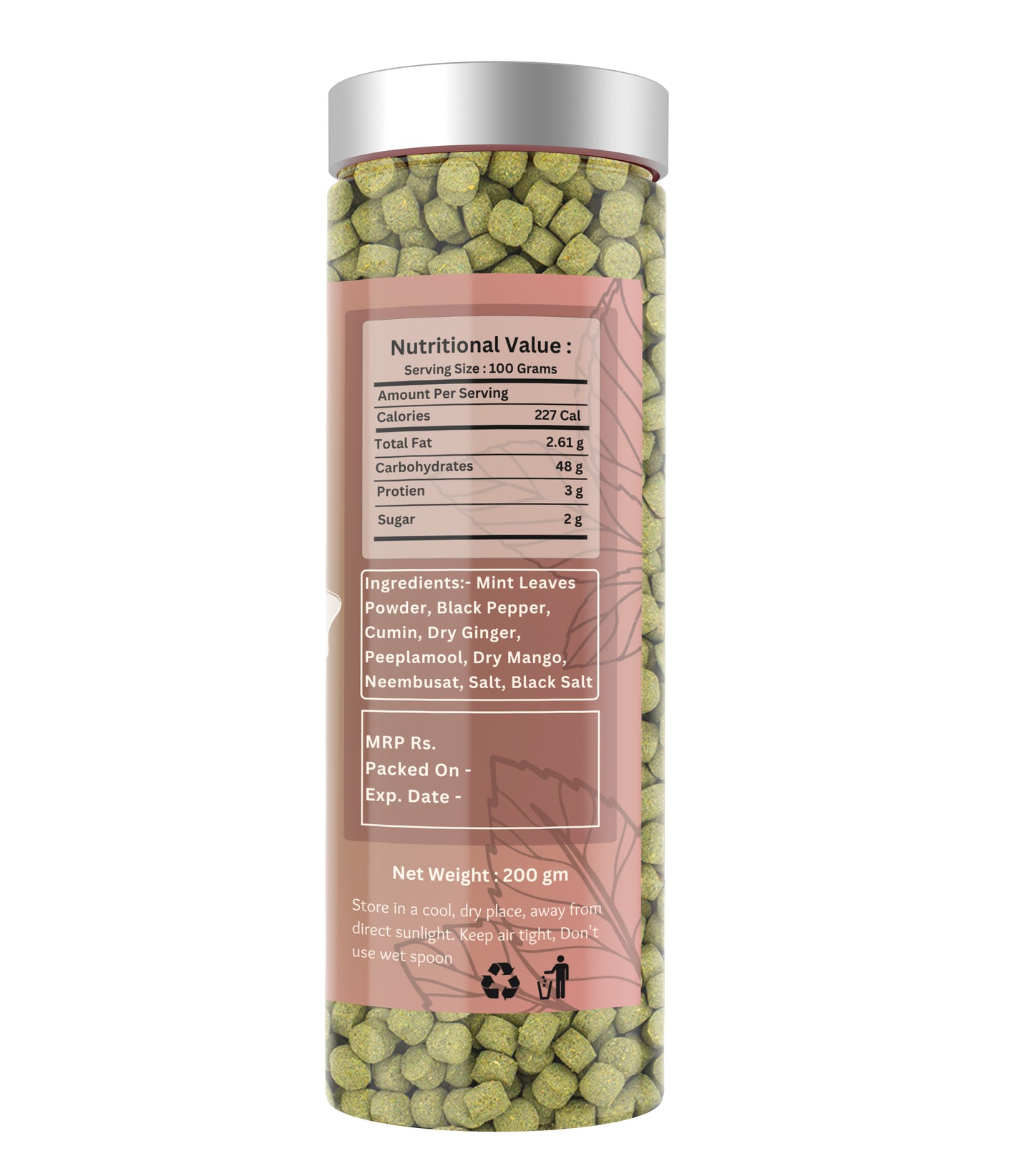 Tastism Combo Mint-O-Magic (Pudina Vati) Pudina Churan Mukhwas (200) + Tastism Churan Goli Hajma Hajam Goli 200 Gram