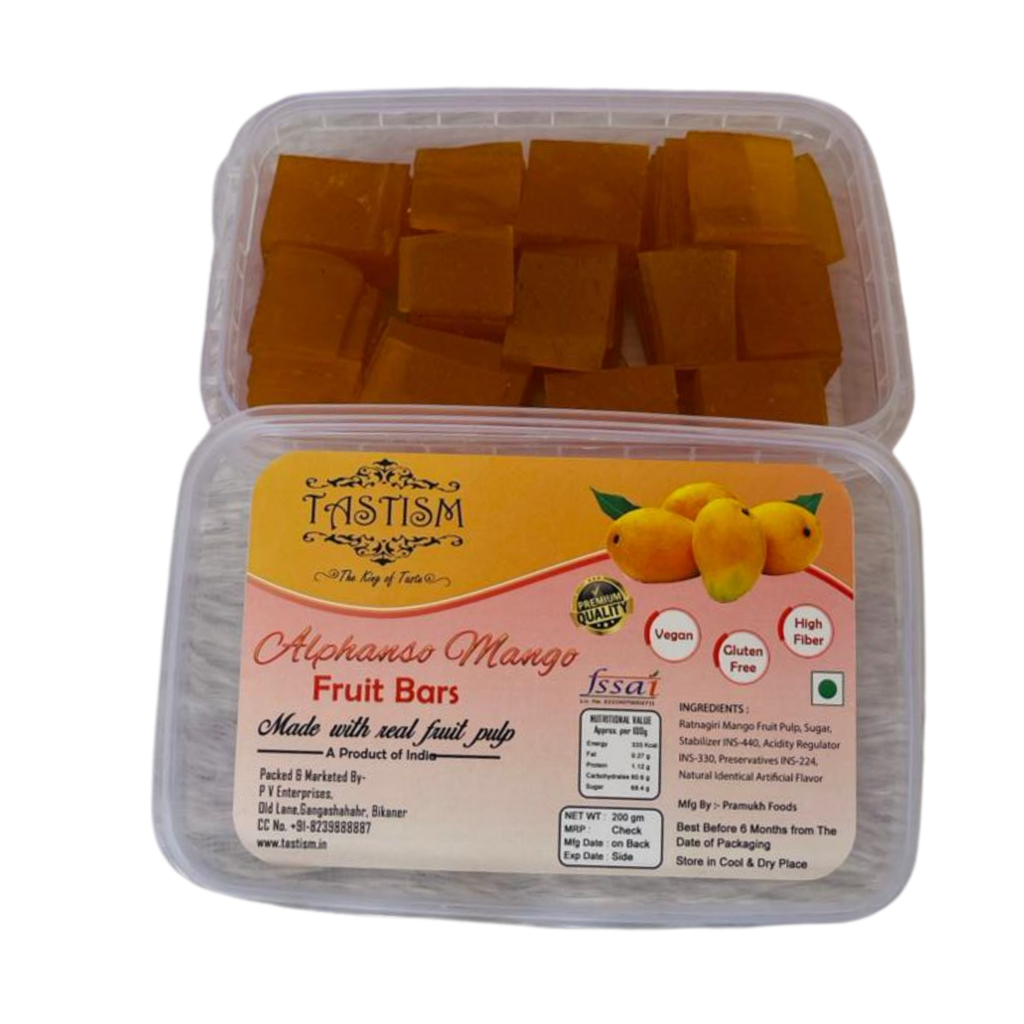 Tastism Alphanso Mango Fruit Bar 200gm | Mango Aam Papad | Meetha Aam Papad
