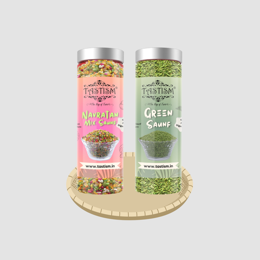 Tastism Combo Churan Green Sugar Coated Saunf / Fennel Candy 200 + Navratan Mix(Nariyal) Mhukwas Digestive 200 gm